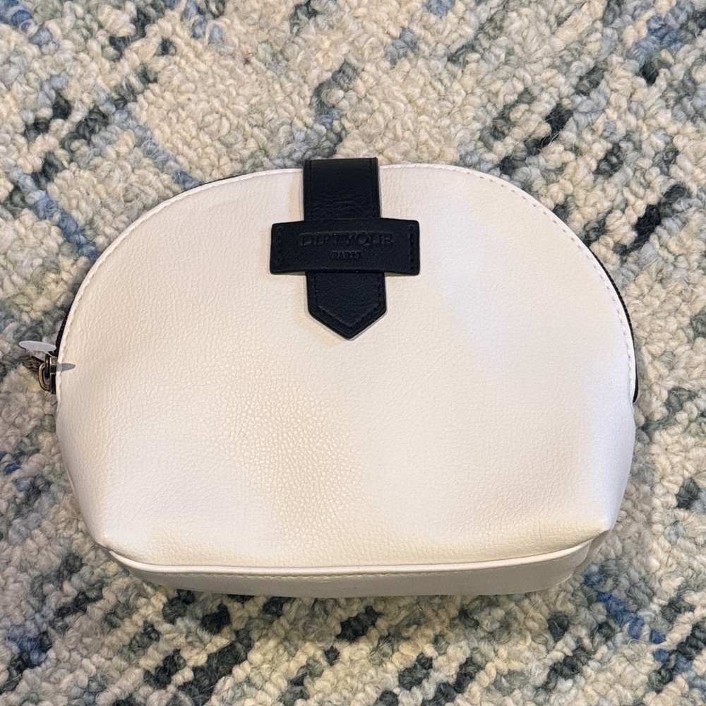 Diptyque Cream Cosmetic Bag with Black Detail